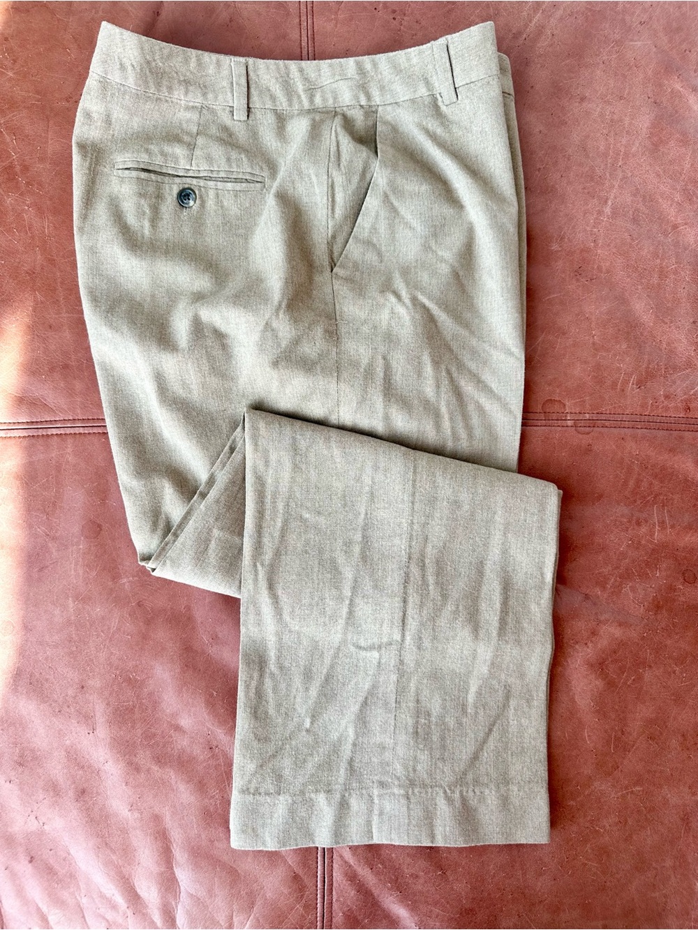 Lauren Ralph Lauren Women’s Tan Wool Blend Wide Leg Cropped Trousers Pants 10